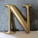 Vintage letter N Rustic Finish