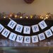 Wedding Banner Happy Anniversary Golden Anniversary 50th Garland Sign in Charcoal Gray and Gold Can Custom Colors (W13)