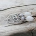Fresh Summer White and Neutral Gemstone Earrings. White Onyx and Gray Jasper. Sterling Silver Ear Wires. Summer Jewelry Earrings.