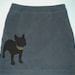 Gray Corduroy Skirt with French Bulldog Applique- Size 12