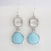Blue Bridesmaids Earrings - Sky Blue Earrings - Powder Blue Bridal Earrings - Czech Glass - Sterling Silver Earhooks