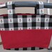 Black & White Checked Walker Bag w/Red Pockets