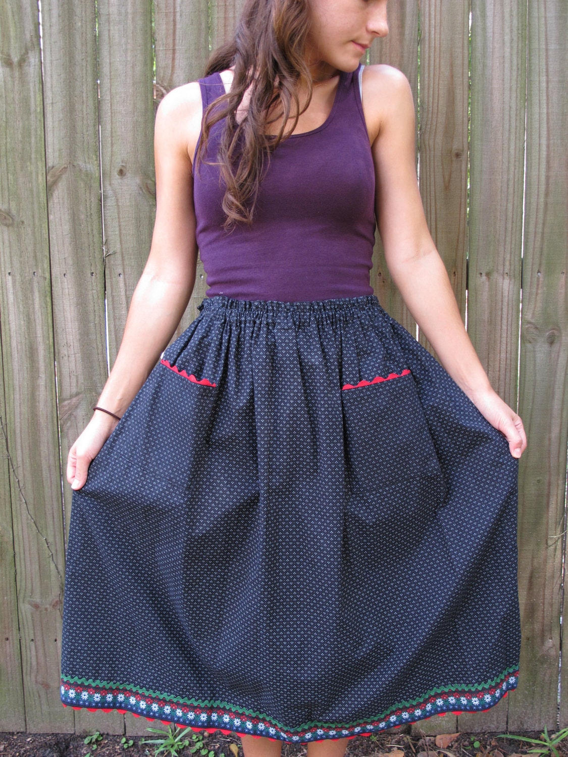 Vintage Dirndl Skirt / Traditional German Skirt by LodenFrey