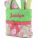 Personalized Diaper Quilted Lime Green Fuchsia Set