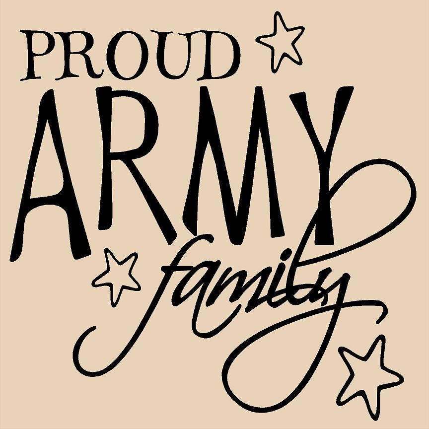 Proud Army Family 11 x 11 vinyl decal fits by vinylartstudio