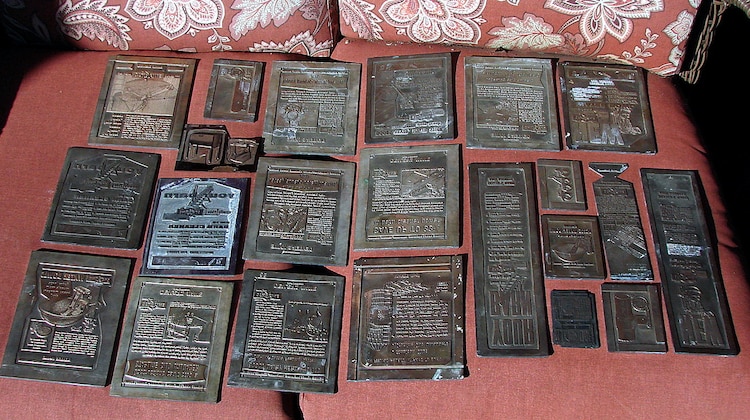Old Advertising Printing Press Plates Heavy Lead by ...