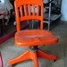 Antique Wooden Office Desk Chair Orange Shabby and Chic Orange Blast