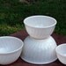 FireKing Nesting Bowls 4 Rare Ivory Swirl Bowls