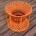 Vintage Hippie Orange Tangerine Night Stand End Table Macrame Cool
