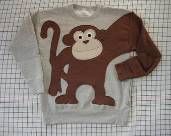 MONKEY AROUND sweatshirt sweater jumper KIDS your choice of size and color