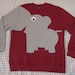 Fun Elephant Trunk sleeve sweatshirt UNISEX mens S ReD