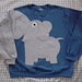 Fun Elephant Trunk sleeve sweatshirt jumper MENS M Royal Blue