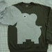 Fun Elephant Trunk sleeve sweatshirt mens M OLIVE green