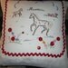 ON SALE -- Vintage Linen Pony Pillow Cover 18 x 18