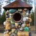 Outdoor hanging Birdhouse with Wine Corks and Rocks