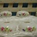 Set of 4 Vintage Ceramic White Door Knobs Floral