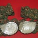 Antique Ethnic Bulgarian Goldthread Belt with Hand Carved Mother of Pearl Buckle Unique