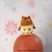 Super Tiny Owl - Micro Dollhouse Miniature Bird - Brown