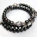 Wrap Rosary Bracelet with Black Fresh Water Pearls (Free Shipping for US and Can.)