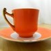Vintage Goldcastle Japan Teacup and Saucer ORANGE