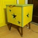 SALE Mid Century Inspired Side Table Retro Stars Light Me Up Hand Built