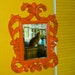 Hand Painted Orange Ornate Framed Mirror