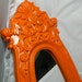 Vintage Ornate Framed Mirror Bright Orange