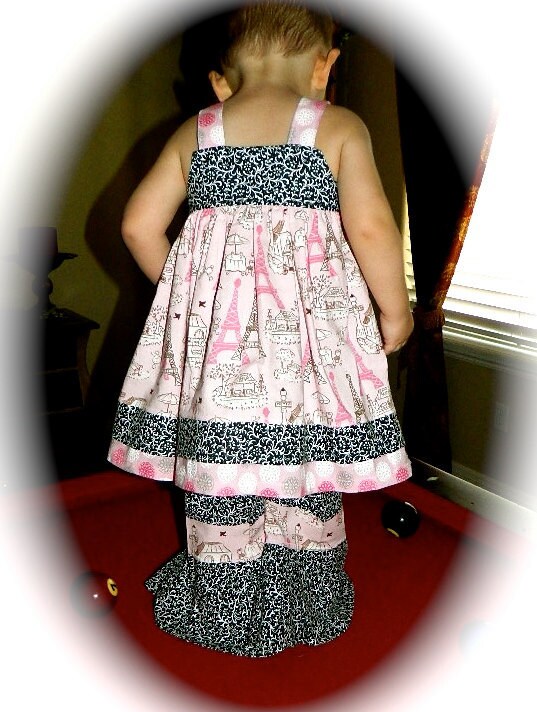 Last One 12-18 mo. Paris Pink Knot Dress w/Ruffle Pant