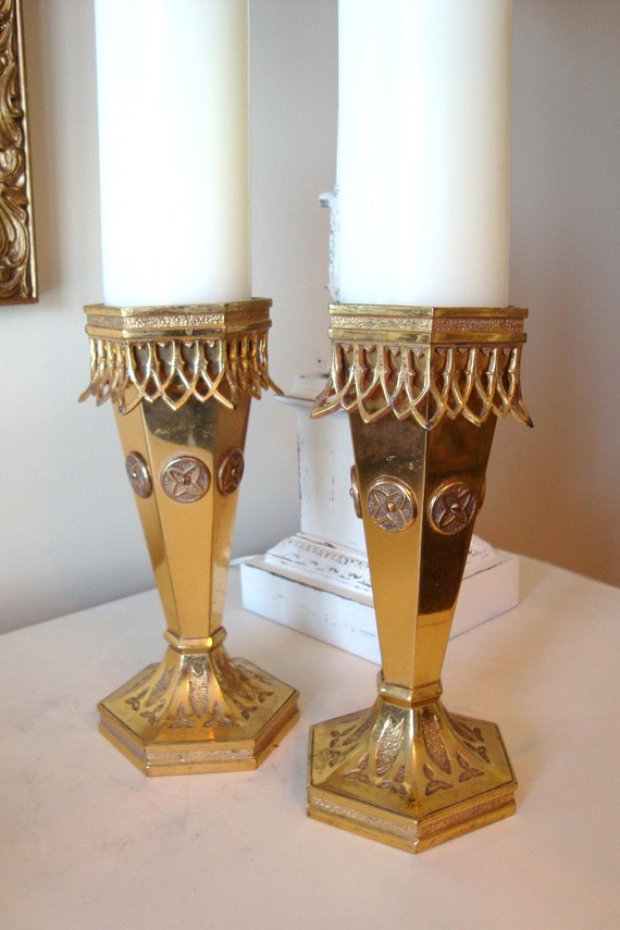 Antique Pair Church Altar Vases New Orleans Estate Catholic