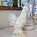 SALE-Vintage White French Chicken, Hen Statue, Cast Iron