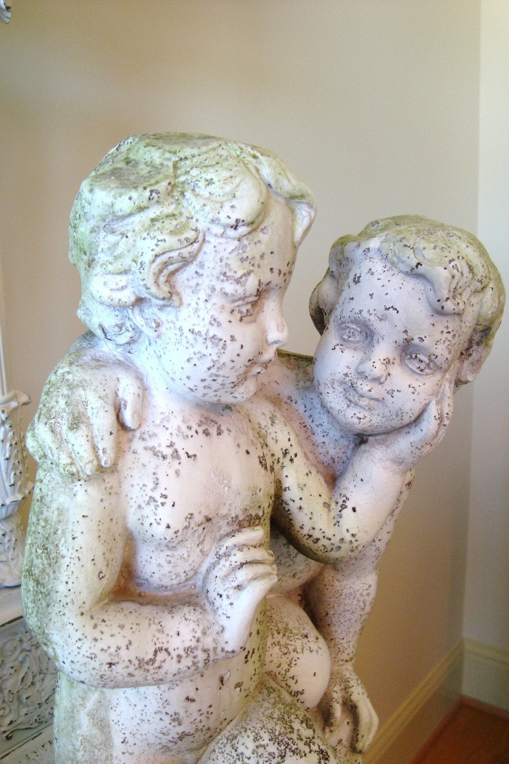 Vintage Twin Cherubs Statue