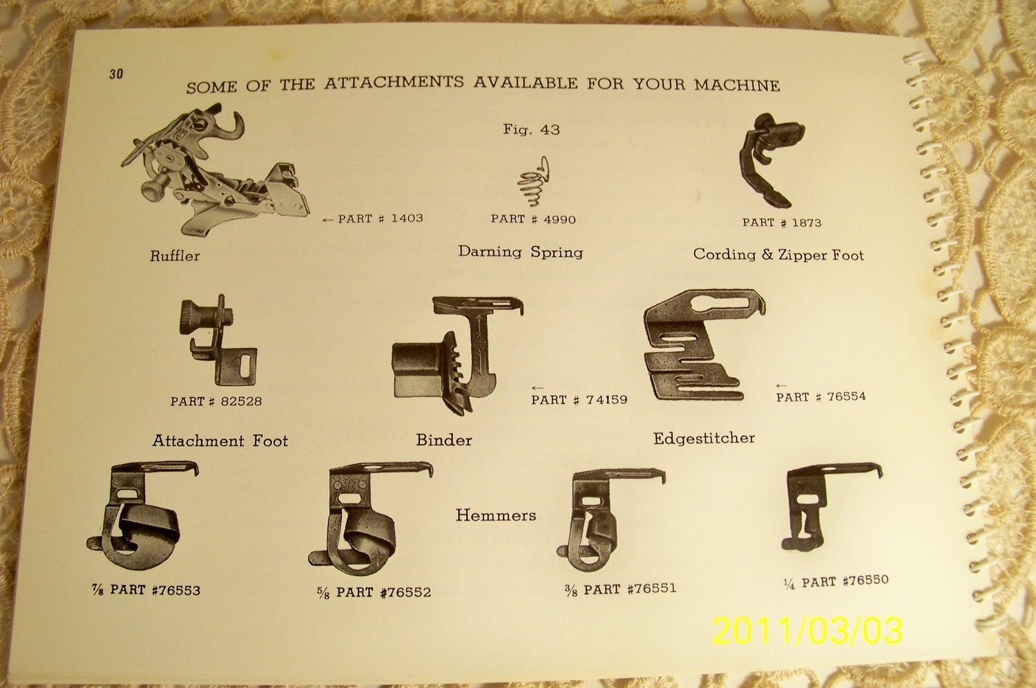 Vintage 1963 White Sewing Machine Model 463 Manual