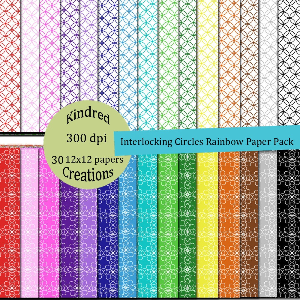 Interlocking Circles Pattern Rainbow by digikindredcreations