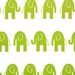 1 Yard "Ele" Elephant Fabric in Chartreuse