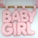 baby girl plaque -- Baby Girl pink felt plaque for door, wall hanging or mobile - ideal christening,baptism,naming ceremony gift