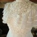Wedding dress 1970s vintage gown with Lace appliques on bodice and hem