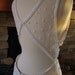 Wedding dress beaded sheath with sexy back ivory sz 12 14 vintage 1930s inspired