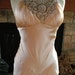 Wedding dress vintage 1930s inspired peach charmuese bias cut bridal gown red carpet satin reception dress