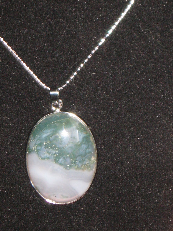 Items similar to Awesome Moss Agate Pendant on Etsy