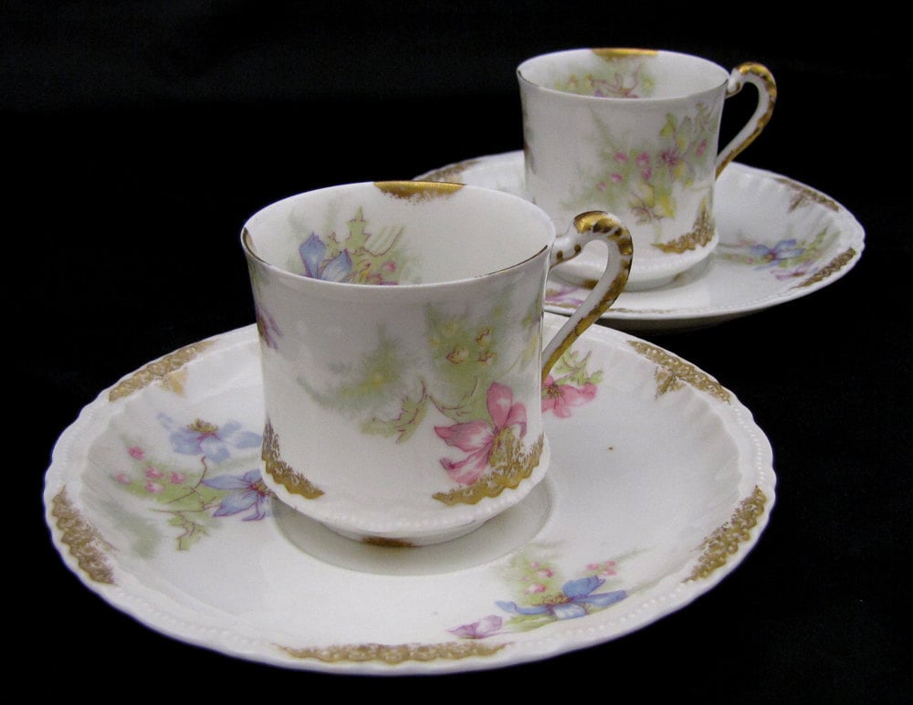 Haviland Limoges Demitasse Cups and Saucers France Two