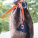 bleached navy and orange drawstring pouch