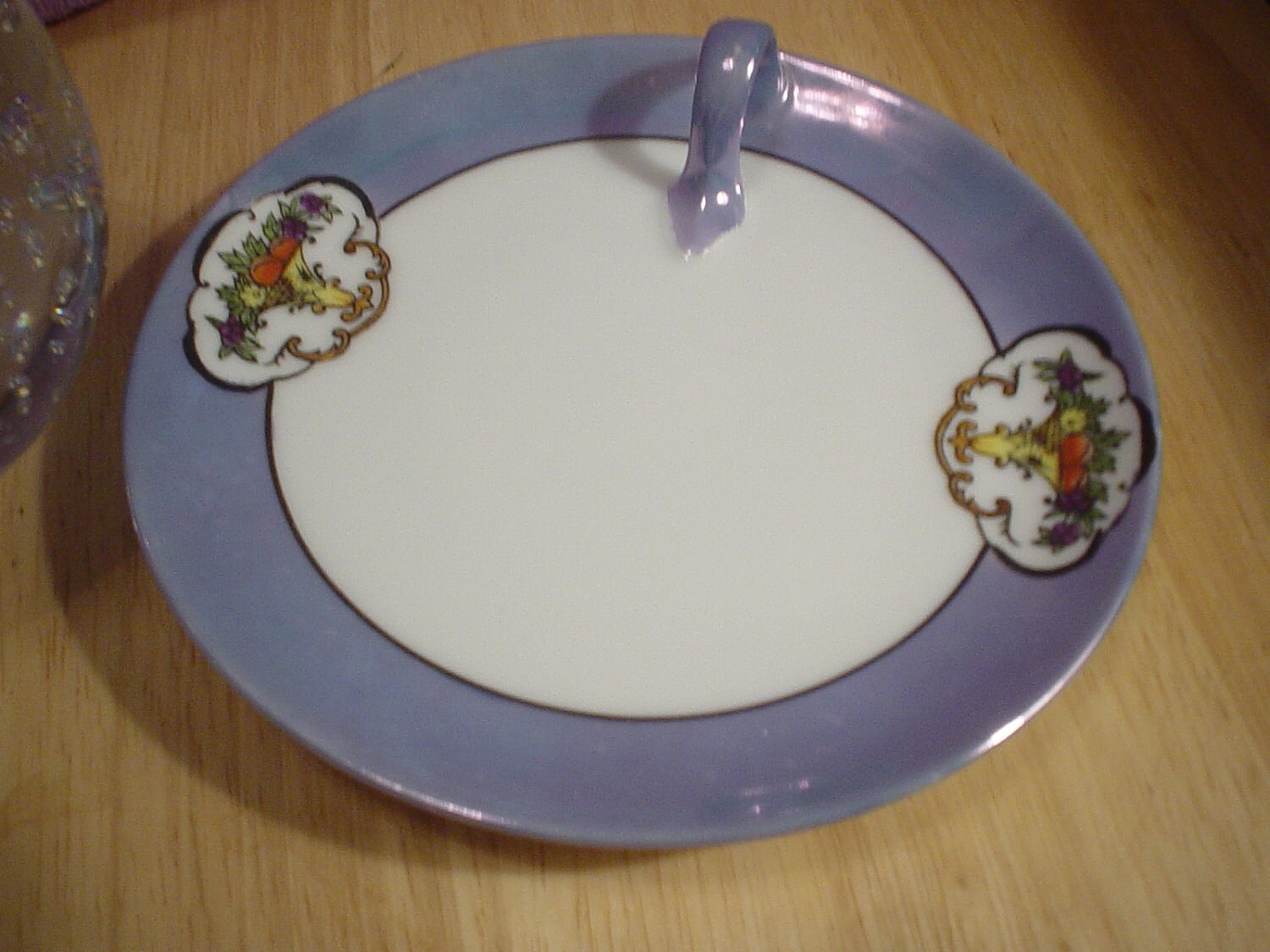 Vintage Noritake Blue luster Saucer with Handle