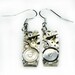Steampunk Earrings - Vintage Silver ART DECO Rectangular Antique Watch Movement - STUNNING Set