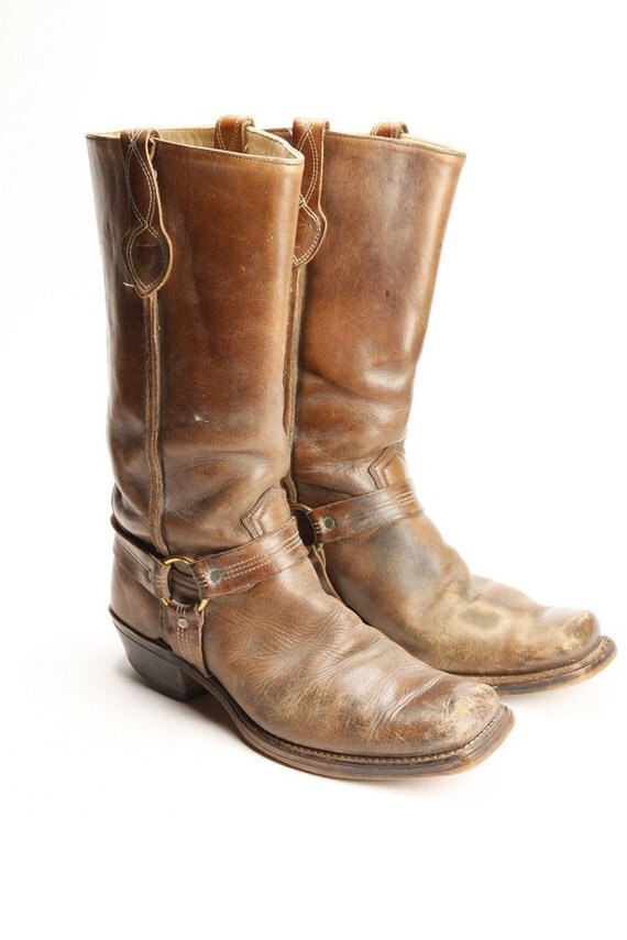 Brown motorcycle harness boots wild tough and classy details