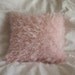 Cotton candy pink fun fur hand knitted pillow cover - READY TO SHIP