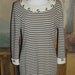 CLEARANCE Vintage Dress, 1980s Dress, Bown and White Stripes, Small Vintage Dress
