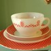 Vintage Teacup and Saucers, Fitz and Floyd, Termocrisa, Hodgepodge Tea Setting in Red Polka Dots
