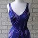 SALE Rose Marie Reid Swimsuit, 1970s Maillot, Pin Up Modest Swimsuit in Navy with Purple