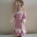 Antique dolls silk dress and Bonnet