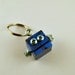 Robot Key Ring Key Chain Accessory, Functional Art, Rusted blue